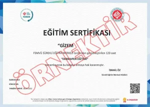 Dermapen Eğitimi Sertifika Örneği